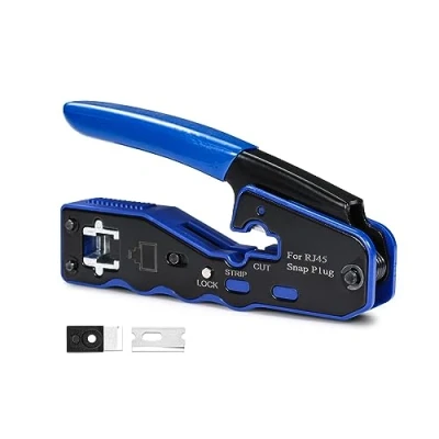 Immagine di 6COMGIGA Strumento a crimpare RJ45 tutto in uno, crimpatrice Ethernet per connettore modulare Cat5e Cat6 Cat6a 8P8C, 6C CT 02
