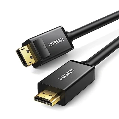 Immagine di UGREEN Cavo DisplayPort HDMI 4K Ultra HD, Adattatore DP to Cable per PC, HDTV, Proiettore, Monitor, Occhiali VR, Schede Grafiche, di Interfaccia, Media Center, ECC. (3M)
