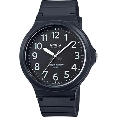 Immagine di Casio Orologio Quarzo Unisex, misura cassa 43.00mm con quadrante Nero Analogico e cinturino in Rubber Strap MW 240 1BVEF