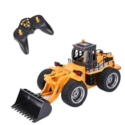 Immagine di Top Race Caricatore frontale completo funzionale a 6 canali, trattore per scavatrice di telecomandi RC con luci e suoni 2.4GHz. TR 113G