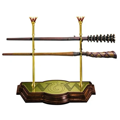 Immagine di The Noble Collection Harry Potter Weasley Wand con espositore 43 cm (43 cm) Bacchette in resina Fred &amp; George Set di accessori per film licenza ufficiale