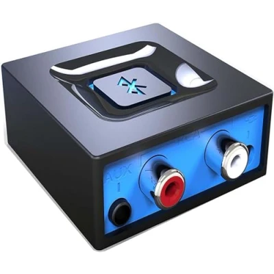 Immagine di esinkin Ricevitore Audio Bluetooth Wireless, Adattatore può funzionare con PC/Mac/Smartphone/Tablet/Ricevitore AV, Uscite 3.5 mm e RCA alle Casse Altoparlanti, ‎Pulsante One Push