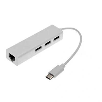Immagine di LINK LKADAT127 Adattatore Usb Tipo C Maschio con Presa Rete Rj45 10/100 + Hub 3 Porte 2.0