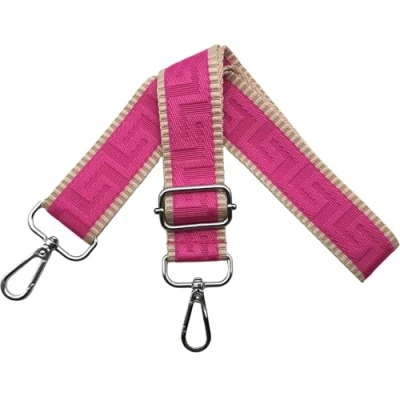 Immagine di Tracolla Regolabile per Borsa Donna Colorate Cinghia a Spalla di Ricambio Larga 3.8cm con Argento Moschettoni, Borsette, Crossbody, Cachi/Rosa