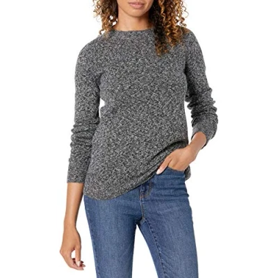 Immagine di Amazon Essentials Maglione Girocollo Morbido a Maniche Lunghe dalla vestibilità Classica Donna, Carbone, L
