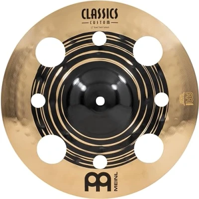 Immagine di Meinl Cymbals Classics Custom Dual Piatto Trash Splash con fori 12 pollici (30,48cm) per Batteria Bronzo B12, Finitura Scura e Brillante Prodotto in Germania (CC12DUTRS)