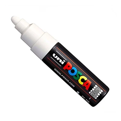 Immagine di Posca Uni PC 7M Pennarello a sfera grande, 5 5,5 mm, colore: bianco