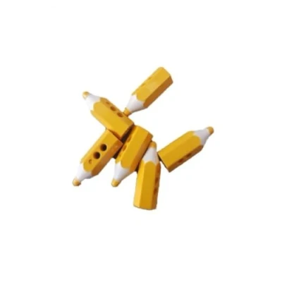 Immagine di M &amp; C Set di 6 bottoni a forma matita colore giallo, 2 cm