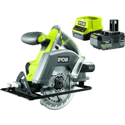 Immagine di Ryobi R18CSP 140GZL, Sega Circolare a Batteria 18V ONE+, per Legno con Diametro Lama 150mm, Profondità di Taglio Regolabile, 4700 giri/min, 1 al Litio 4.0Ah e Caricabatterie