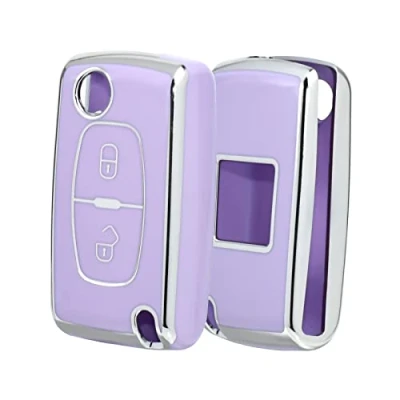 Immagine di OFFCURVE Custodia Chiavi Telecomando Copri Chiave, Guscio Chiave Auto Cover per Citroen C1 C2 C3 C4 C5 Picasso Peugeot 107 206 207 307 308 406 407 607 2/3 Tasti