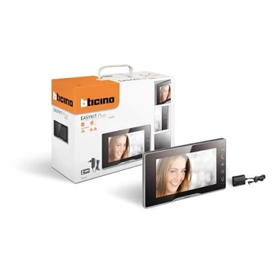 Immagine di Bticino 334253 Videocitofono Monitor Interno Aggiuntivo 2 Fili, 7&quot; a Colori con Vivavoce e Alimentatore Spina Plug In, Ottimo come Secondo Display per Case su Piani o Bifamiliari, Colore Nero
