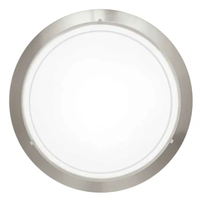 Immagine di EGLO Planet 1, Lampada da soffitto a 1 luce, plafoniera in metallo argentato e vetro verniciato bianco, attacco E27
