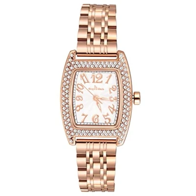 Immagine di MICGIGI Orologio da polso al quarzo donna analogico rettangolare con pietra incastonata, quadrante casual in acciaio inossidabile