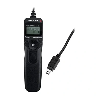 Immagine di PHOLSY N10 Timer Telecomando Fotocamera Rilascio Controllo Remoto con Intervallometro per Nikon Z7 II, Z6 Z7, Z6, D750, D780, D7500, D7200, D7100, D7000, D5600, D5500, D5300, P7700, P7800, P950