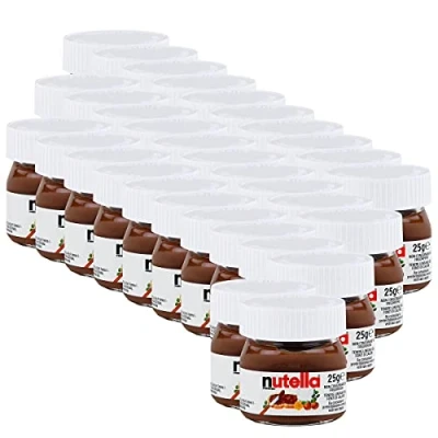 Immagine di Nutella Ferrero piccolo mini design vetro 32er Set a 25 G, pane aufstrich, Noce nugat Crema, Cioccolato auftrich
