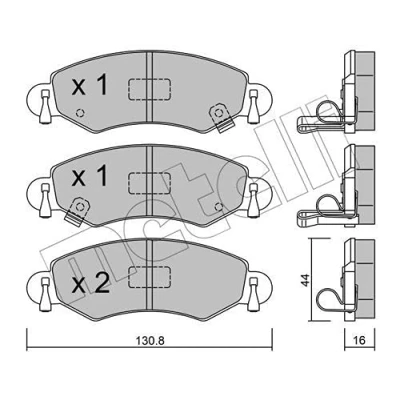 Immagine di METELLI 22 0339 0 Kit pastiglie freno con segnalatore acustico usura OPEL: Agila A, SUZUKI: Wagon R+ II Hatchback