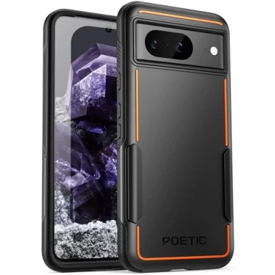 Immagine di Poetic custodia serie Neon compatibile con Google Pixel 8 5G 6,2 pollici, doppio strato, resistente, robusta, leggera, sottile, antiurto, protettiva, nera
