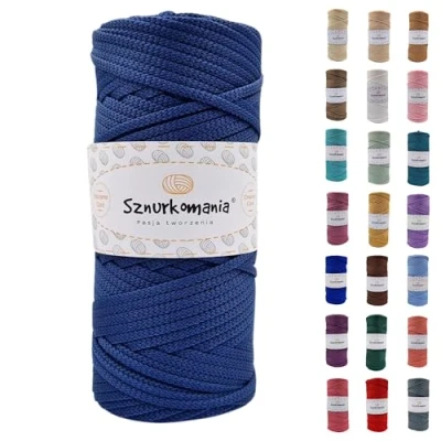 Immagine di cordoncino in poliestere 5 mm 100 m, molti colori, piatto poliestere, macramè da mm, filo macramè, di lucido,