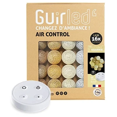 Immagine di Ghirlanda luminosa con sfere di cotone LED USB, telecomando senza fili, luce notturna per bambini, 2 ore, adattatore rete A, 4 intensità 16 da 1,6 m Radiance
