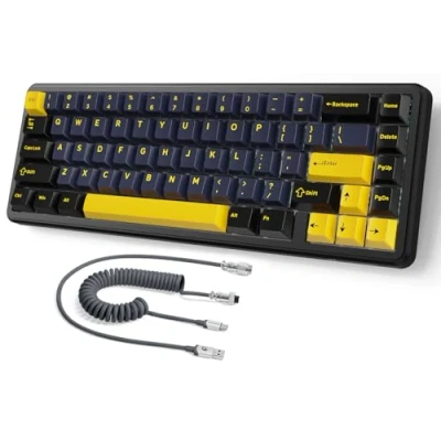 Immagine di MAMBASNAKE ATTACK SHARK X65 HE Tastiera a Grilletto Rapido, Precisione RT 0,01 mm, 8KHz, con Magnetic Switch al 60% cavo da 8 KHz, Azionamento Regolabile, ST/MT,per PC/Mac, Nero Stellato