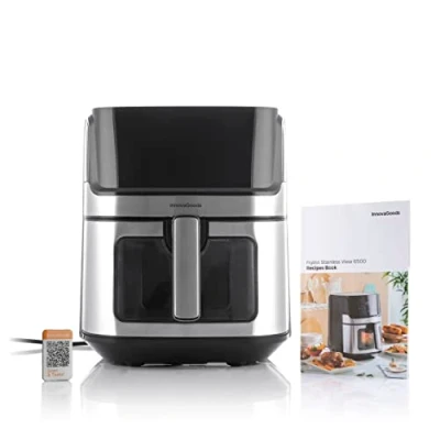Immagine di InnovaGoods® Friggitrice ad aria 6,5 litri, 1700W, airfryer +100 ricette in IT, 8 programmi, touch screen, finestra temporizzatore e flusso d&#039;aria a 360 ideale per 4 6 persone