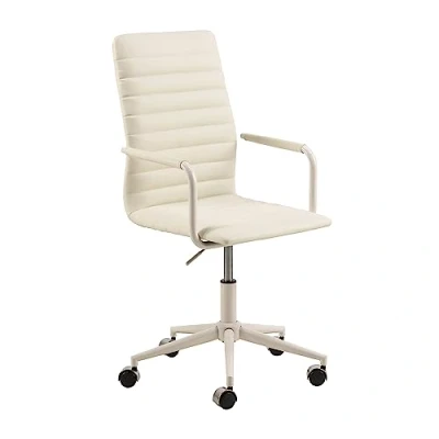 Immagine di Amazon Basics Sedia da ufficio in ecopelle, 58 x 103 cm, Bianco