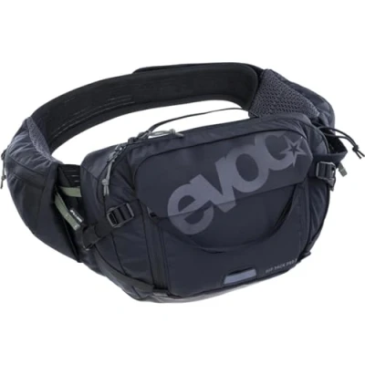 Immagine di EVOC HIP PACK PRO 3 + HYDRATION BLADDER 1.5, borsa per fianchi (AIR FLOW CONTACT SYSTEM, inclusa vescica d&#039;idratazione da 1,5 litri e portaborraccia, Taglia unica), Pietra Acciaio