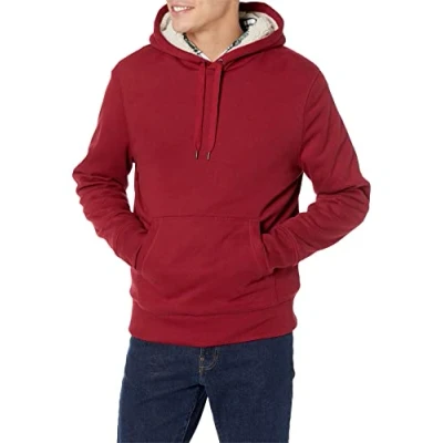 Immagine di Amazon Essentials Felpa con Cappuccio Fodera in Sherpa Uomo, Rosso, XS
