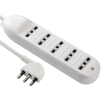 Immagine di Electraline 62009 Multipresa 5 Posti Bivalenti 10/16A Cavo 1,5 mt Bianco
