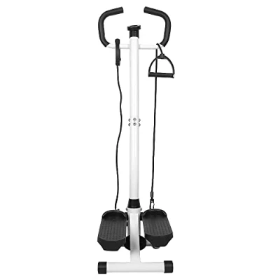 Immagine di Stepper con Manubrio Regolabile, Impugnature Antiscivolo ed Elastici, Step Fitness Monitor LCD per Casa e Palestra, Strumento Professionale Multifunzione l&#039;home Unisex Adulto (A)