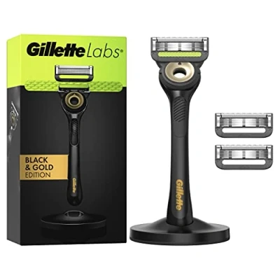 Immagine di GILLETTE Labs rasoio a umido da uomo, vincitore del test di per la fondazione, con elemento pulizia + 1 lama ricambio, dock magnetico premium