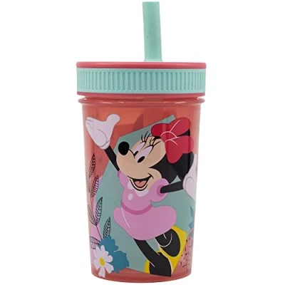 Immagine di BICCHIERE CON CANNUCCIA IN SILICONE 465 ML MINNIE Stor