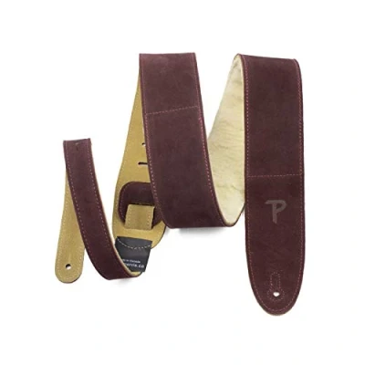 Immagine di Perri&#039;s Leathers Ltd. 1 Tracolla per Chitarra Imbottitura in Pelle di montone Lunghezza regolabile Bordeaux (DL325S 210)