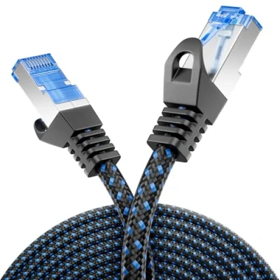 Immagine di deleyCON 2m CAT 8.1 Cavo Patch (40 Gbps, 2000 MHz, Gigabit, Rame) LAN Ethernet di Rete RJ45 S/FTP PIMF CAT8 Nero