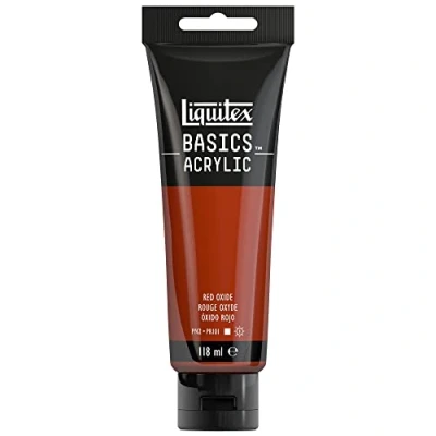 Immagine di Liquitex 8870028 Basics Pittura acrilica, Pigmenti per artisti monopigmentati, Resistente alla luce, durevole nel tempo, Finitura satinata, Tubo da 118 ml Rosso Di Marte