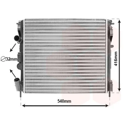 Immagine di VAN WEZEL 43002270 Radiatore motore Alluminio 480 415 30 Alette di raffreddamento montate meccanicamente RENAULT: Kangoo I Express, CLIO 2,