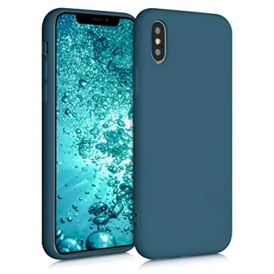 Immagine di kwmobile Cover per Apple iPhone XS Custodia Back Case Smartphone in Silicone TPU Protezione Gommata petrolio matt
