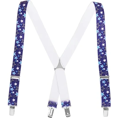 Immagine di Playshoes Bretelle Elastiche, per Bambini regolabili Unisex e ragazzi, Stelle Blu, 70
