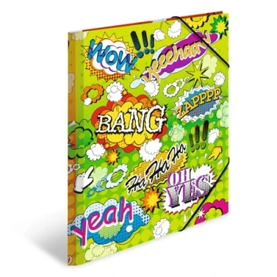 Immagine di HERMA 19375 ArtLine Fumetti Cartellina portadocumenti, formato DIN A4, in plastica resistente, con linguette interne stampate ed elastico, per bambini, ragazzi e ragazze