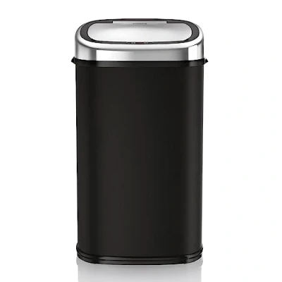 Immagine di Tower T80900 Cestino Spazzatura in Acciaio Inossidabile con Sensore per Apertutra Automatica, Pattumiera Automatica Opzione Override Manuale, Secchio 58L, Smart, Nero
