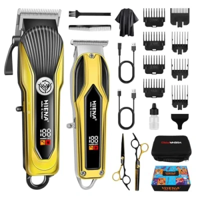 Immagine di HIENA PRO Tagliacapelli Uomo Professionale Cordless, Taglia Capelli Per Uomo, Macchinetta Set con Display LED