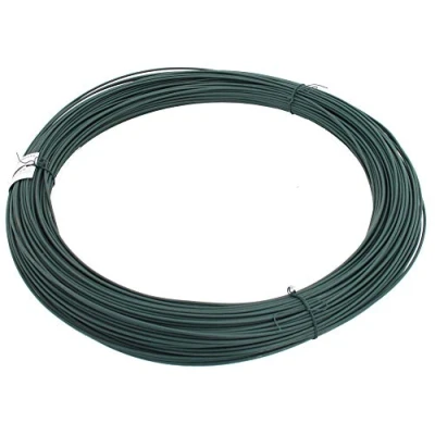 Immagine di Alberts 530204 Fune metallica, zincata, con rivestimento in plastica verde, lunghezza 3,1 mm, Ø filo 110 m