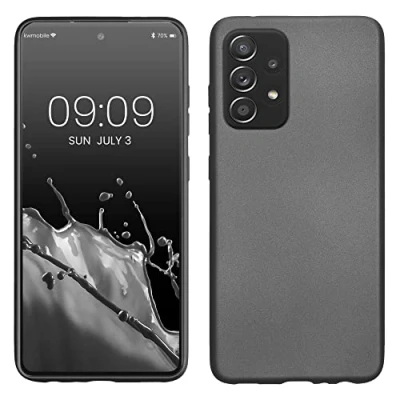 Immagine di kwmobile Custodia Compatibile con Samsung Galaxy A52 / 5G A52s Cover Back Case Morbida Protezione in Silicone TPU Effetto metallizzato grigio