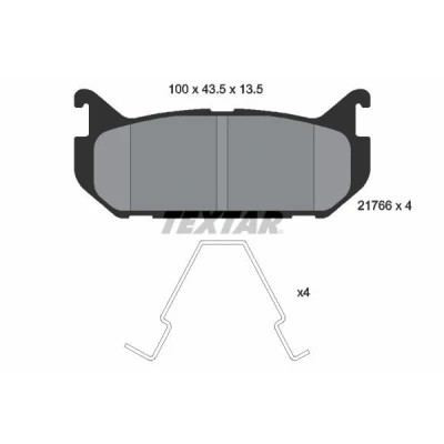 Immagine di TEXTAR 2176603 Kit pastiglie freno Non predisposto per contatto segnalazione usura con accessori