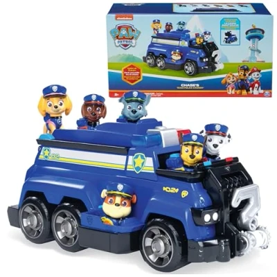 Immagine di Paw Patrol Team Cruiser, Veicolo di Grosse Dimensioni con Action Figure Speciali Chase, Marshall, Skye, Rubble, Rocky e Zuma, Giocattoli per Bambini Bambine da 3 Anni in su