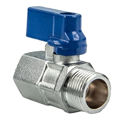 Immagine di tecuro Mini valvola a sfera Taglia 1/4 pollici interno X filettatura maschio MS mattverchromt