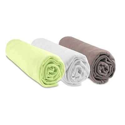 Immagine di Lenzuolo con angoli per culla, 32 x 72 cm, ovale, colore: grigio talpa, 100% bambù, compatibile materasso ovale navicella, carrozzina, culla Oeko Tex fabbricato in Europa