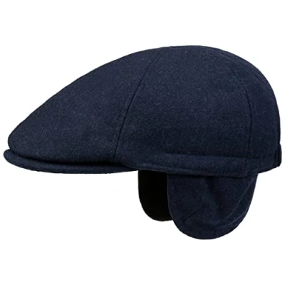 Immagine di LIPODO Coppola con Paraorecchie Thinsulate Uomo Cappellino in Lana Cappello Piatto Visiera, paraorecchie, Inverno Autunno/Inverno S (55 56 cm) Blu Scuro