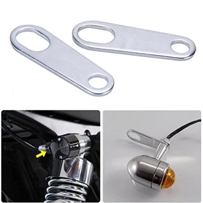 Immagine di Supporti indicatori di Direzione per Montare Frecce Anteriori Moto (Argento)