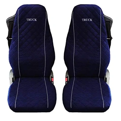 Immagine di TEXMAR LTD Coprisedili per camion, in microfibra, colore: blu scuro, 2 pezzi
